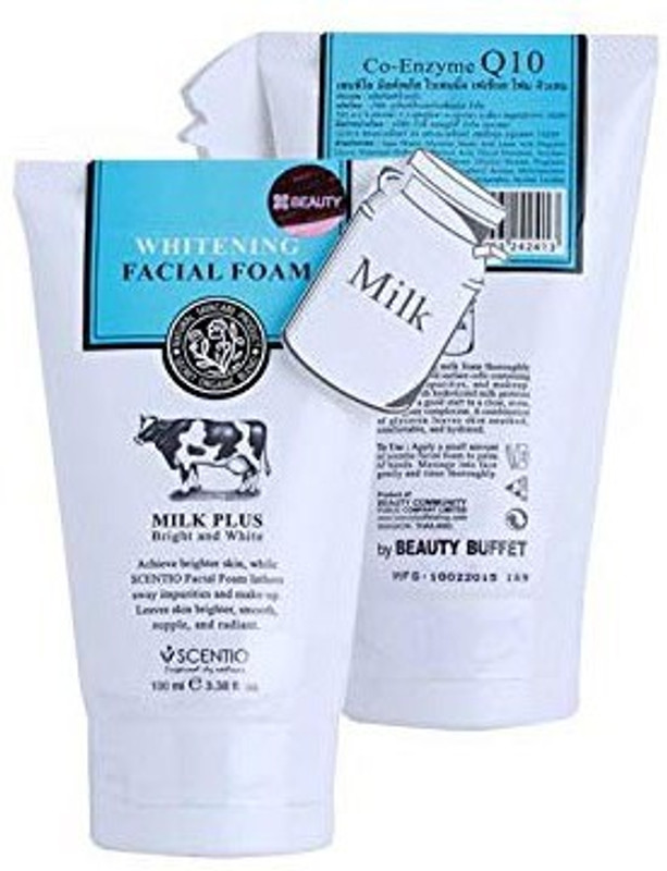 scentio Milk Plus Whitening Q10 Facial Foam Cleanser (100ML) PACK OF 1 Face Wash(100 ml)