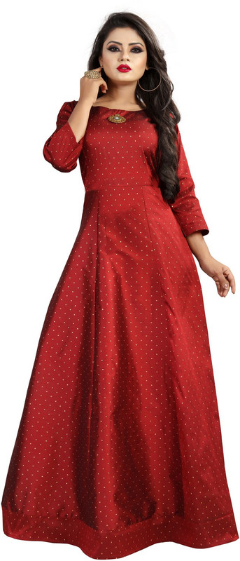 bhavani times Flared/A-line Gown(Red)