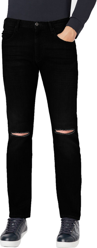 alvis9 Slim Men Black Jeans