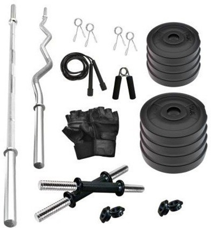 Compass Pvc Wl 22kg Weight With Straight And Curl Rod Home