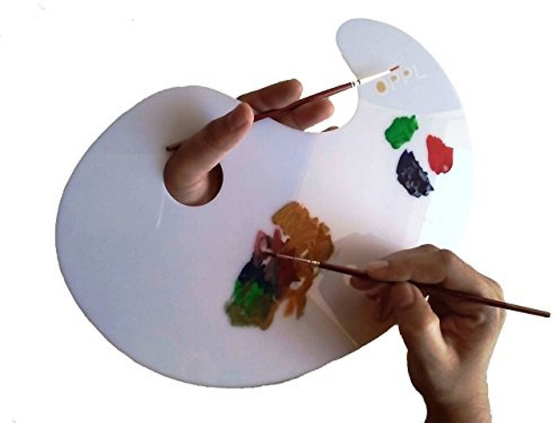 ostensive acrylic 0 Paint Wells Palettes(Set of 1, White)