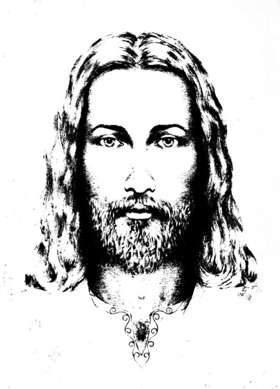 drawing of Jesus black |god |christian god |jesus |Jesus love|religious | for every room,gym,office|12x18 Inch Sticker Paper Paper Print(18 inch X 12 inch, Rolled)
