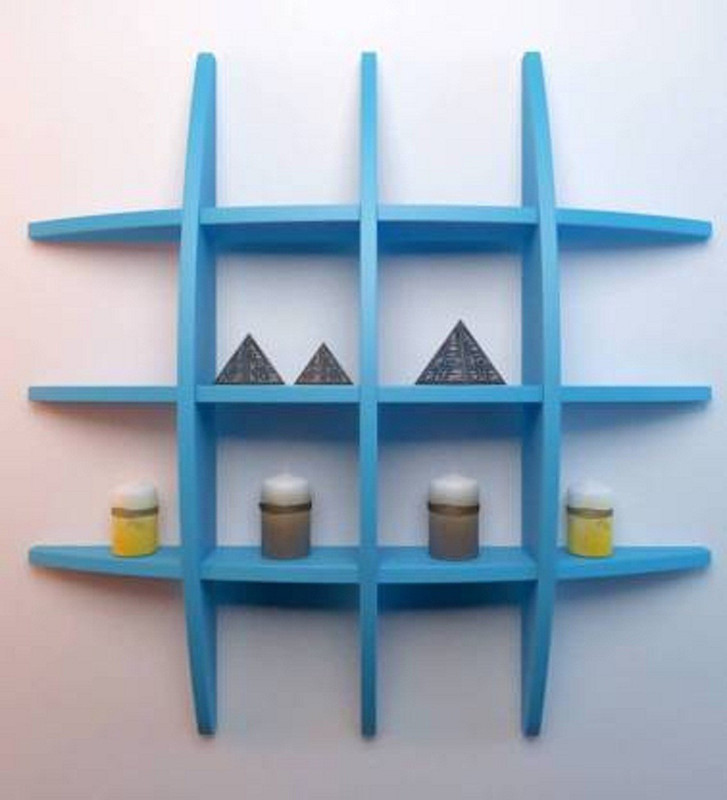 star crafts art tire rack MDF (Medium Density Fiber) Wall Shelf(Number of Shelves - 2, Blue)