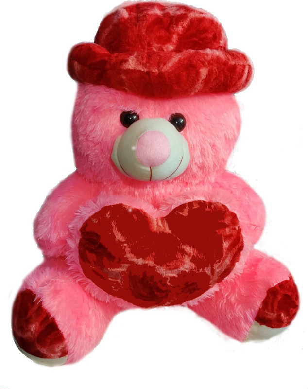 stuffed toy GetMOVin 3 FEET BABY PINK TEDDY BEAR WITH CAP STYLE ( PINK )- 90CM  - 90 cm(Pink, Red)