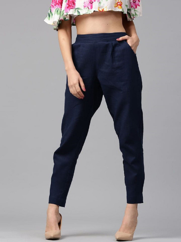 extend clothings Regular Fit Women Blue Trousers