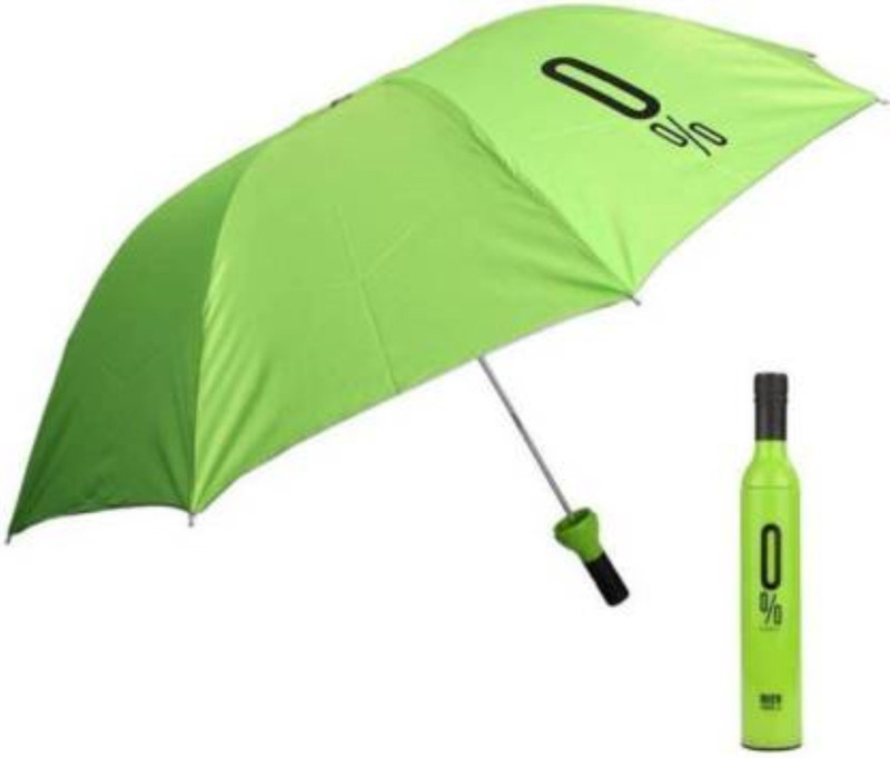 ziofy Windproof Double Layer Umbrella with Bottle Cover for UV Protection & Rain Umbrella(Green)