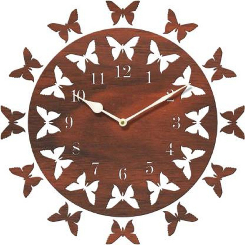 mishty Analog 25.5 cm X 25.5 cm Wall Clock(Brown, Without Glass)