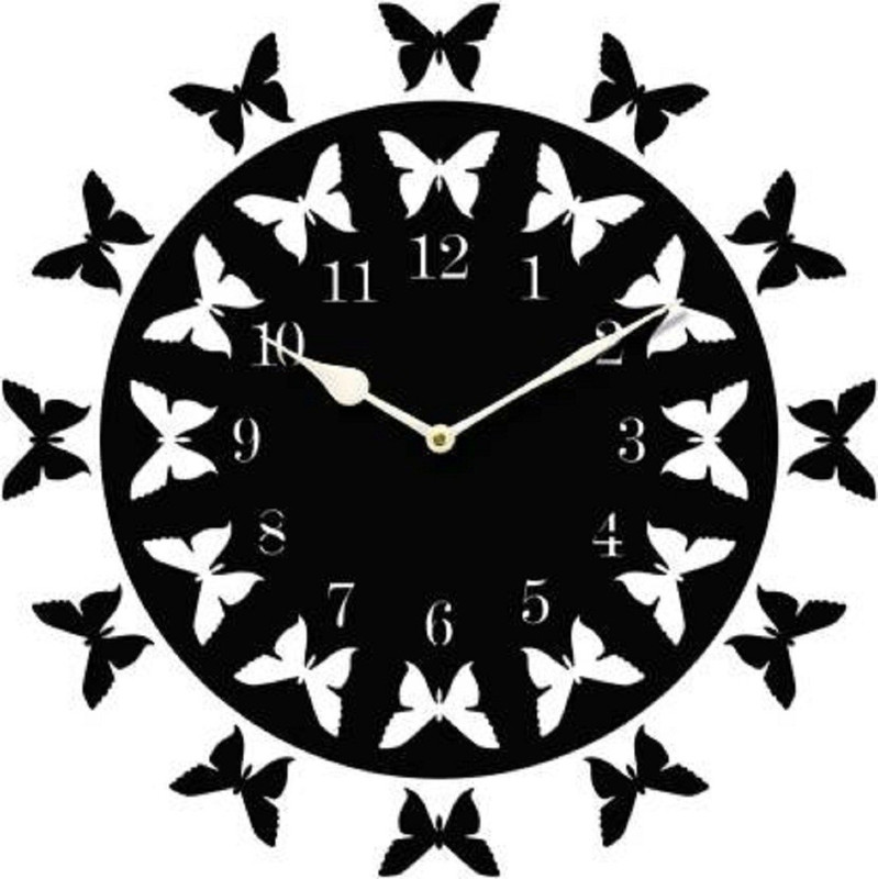 mishty Analog 25.5 cm X 25.5 cm Wall Clock(Black, Without Glass)