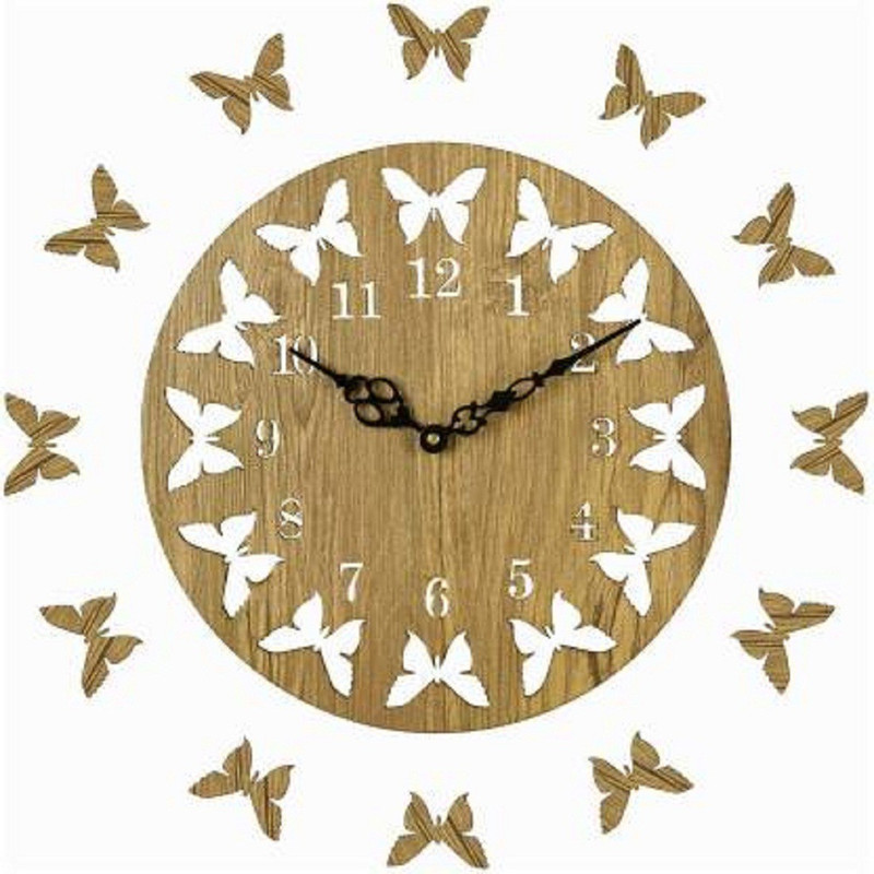 mishty Analog 25.5 cm X 25.5 cm Wall Clock(Beige, Without Glass)