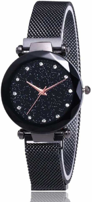 oneandonly1 NEW STYLISH BLACK MAGNET Black Stap Magnet belt Analog Watch  - For Girls