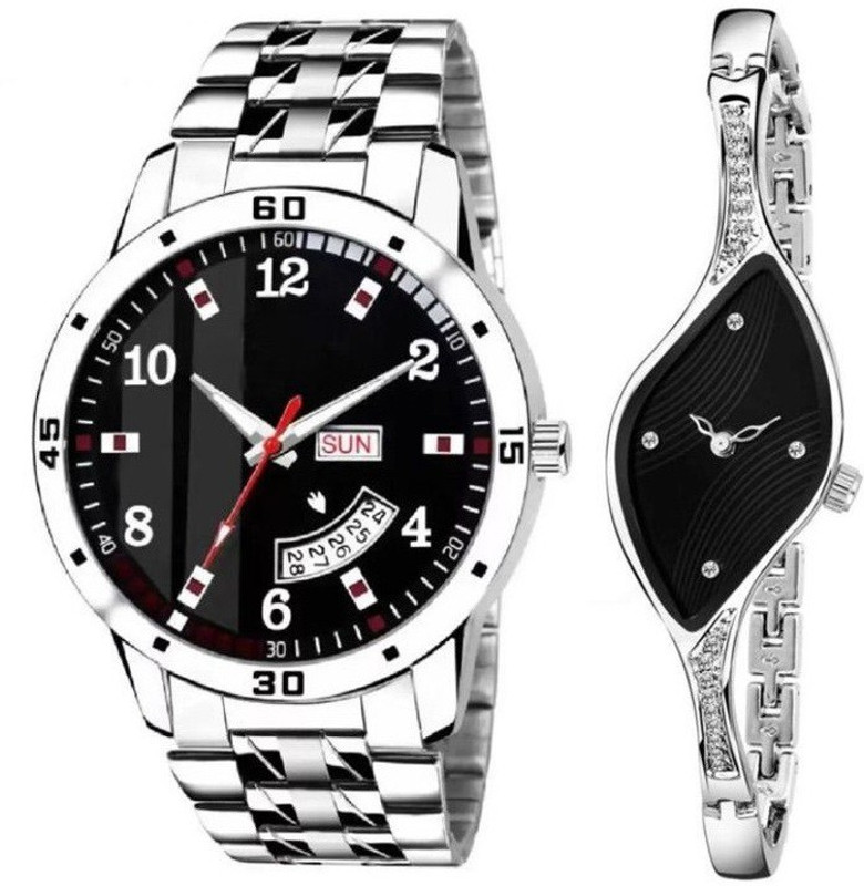 newmen d&d still blk & raga couple new analog watch combo suppre Analog Watch  - For Couple