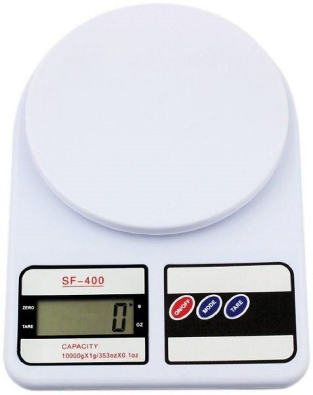 SIYA INFOTECH Electronic Digital 10 Kg Weight Scale Lcd Kitchen Weight Scale Machine Measure for measuring fruits,Spice,Food,Vegetable And More (Sf-400) Weighing Scale Weighing Scale (White) Weighing Scale(White)