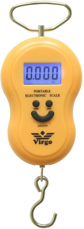 toqon Mini Portable 50kg-Digital Kitchen/Luggage Hanging LED Smiley weight machine Weighing Scale(Yellow)