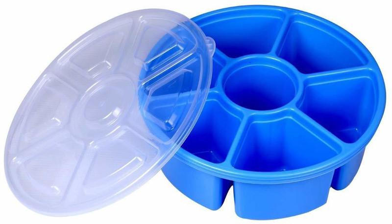 Nucleya Retail Plastic Herb Storage Container Round Spice Box  - 700 ml Plastic Spice Container(Blue)