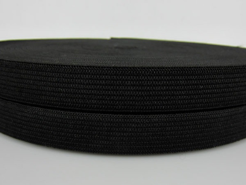 elastica Knitted Black Elastic(10 m)
