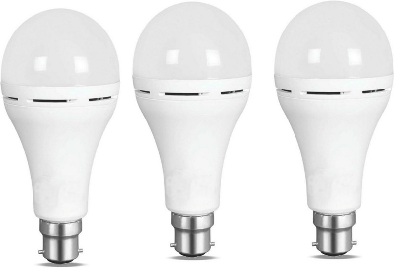 rechargeable top-soil Emergency led bulb pack of 3 Emergency Light(White)