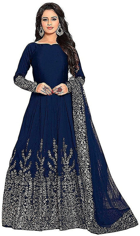 hir fashion Anarkali Gown(Blue)