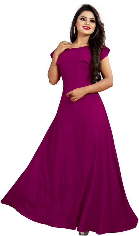 bhavani times Flared/A-line Gown(Pink)