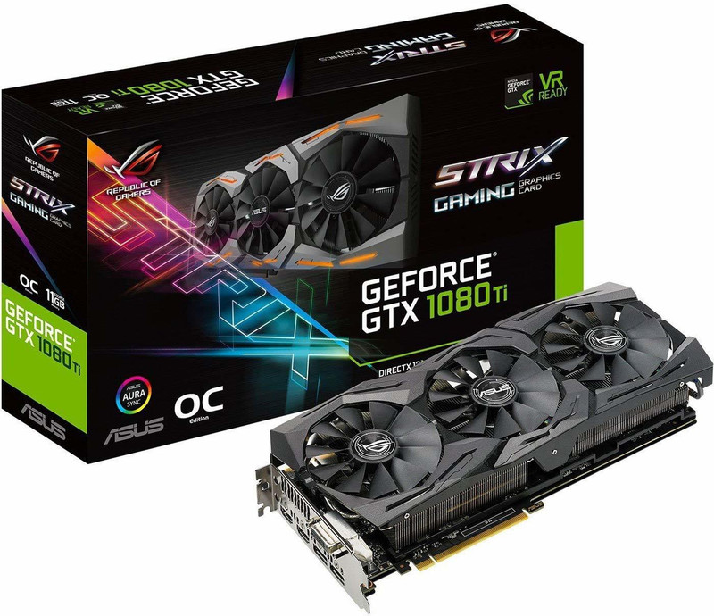 Asus AMD/ATI ROG-STRIX-GTX1080TI-O11G-GAMING GeForce 11GB OC Edition VR Ready 5K HD Gaming 11 GB GDDR5X Graphics Card
