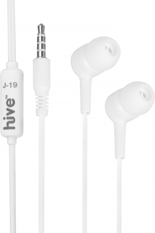 hive J-19 Wired Earphone in-Ear Earbuds Stereo Bass Headphone Wired Headset with Mic(White, In the Ear)