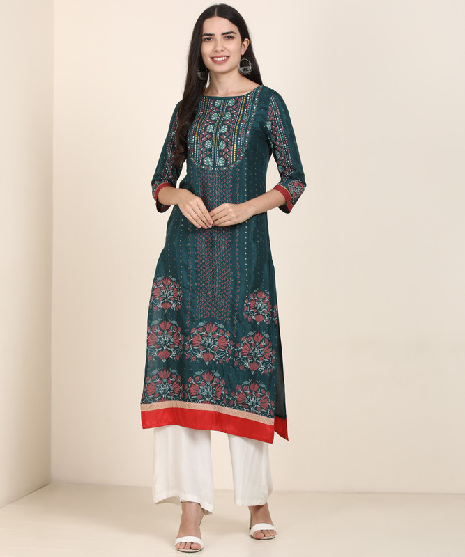 W women printed straight kurta Clearance