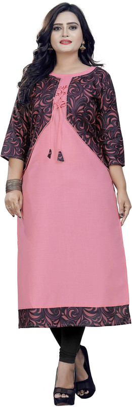 amar tex Festive & Party Printed Women Kurti(Pink)