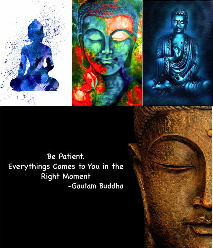 Spiritual Buddha 4 Set Combo Poster | Size 12 X 18 | 300 GSM Matt Sheet Paper Print(12 inch X 18 inch)