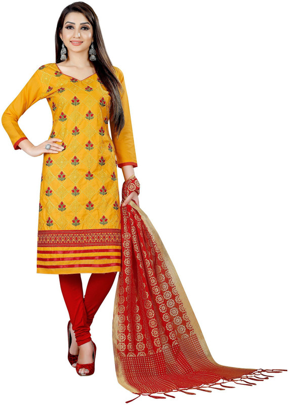 hir fashion Embroidered Kurta, Churidar & Dupatta Set