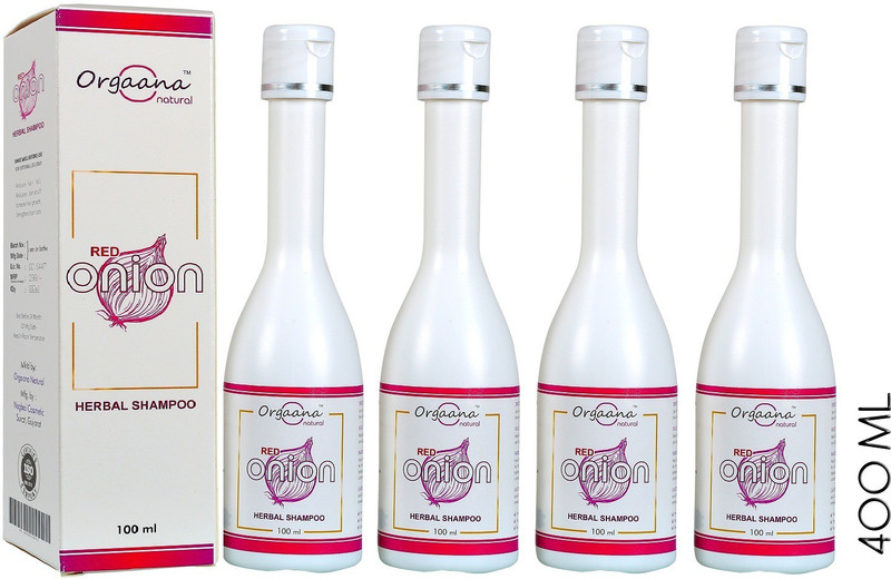 orgaana Red Onion Shampoo for Hair Growth and Hair fall Control pack of 4(400 ml)