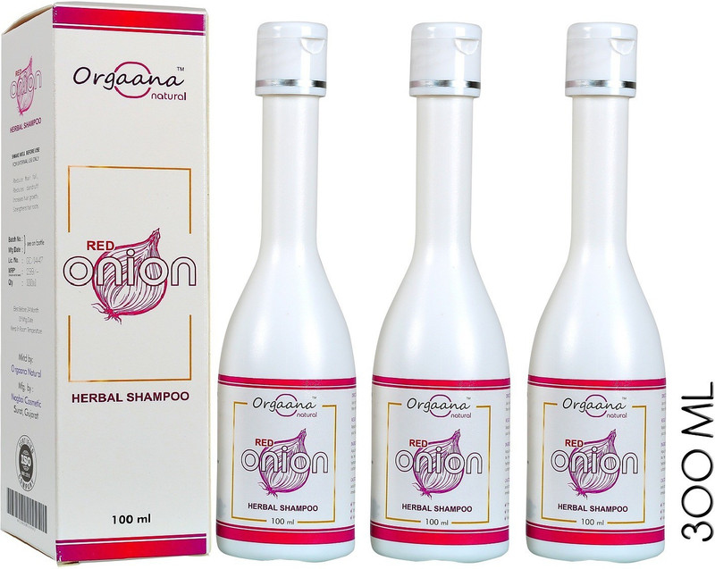 orgaana Red Onion Shampoo for Hair Growth and Hair fall Control pack of 3(300 ml)