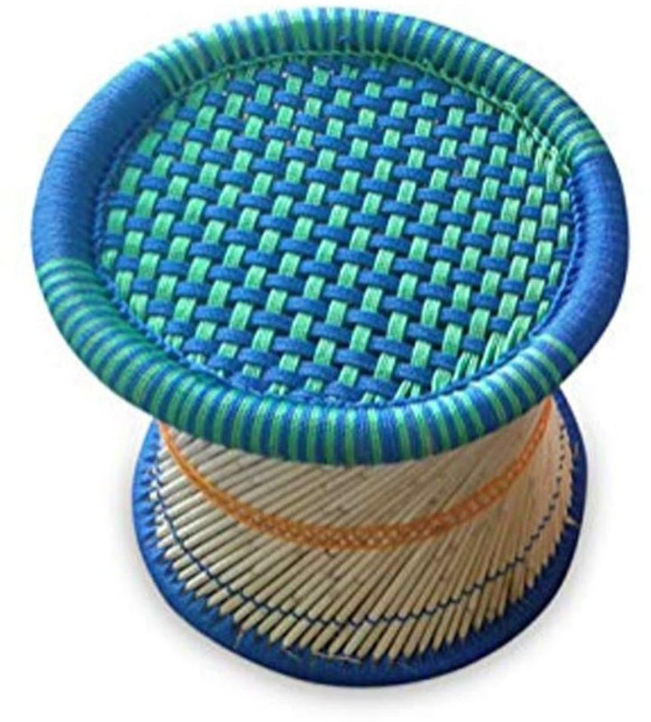 rajasthani handmade mudda Stool(Blue)