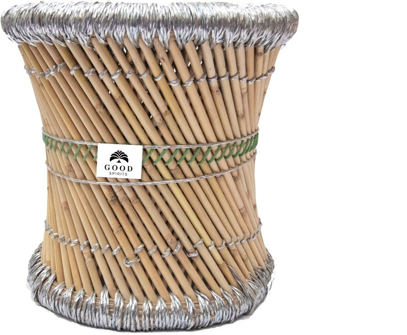 rajasthani handmade mudda Stool(Silver)