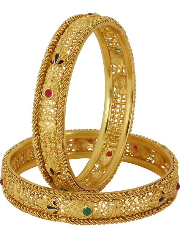 indian fashion jewellery Alloy Bangle(Pack of 2)