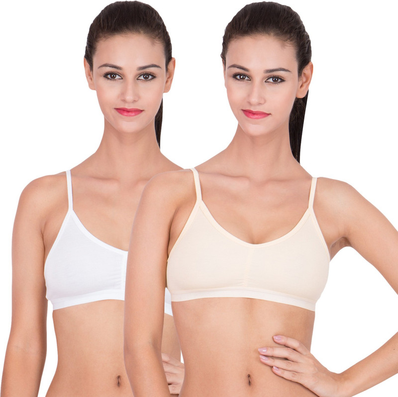 Marine Form Women Sports Lightly Padded Bra(White, Beige)