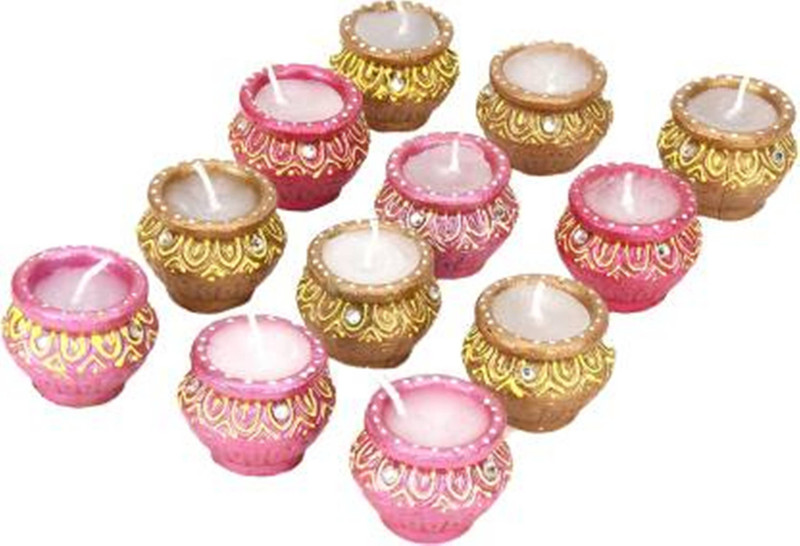 sukhmani Gold Plated, Silver (Pack of 30) Table Diya Set(Height: 3 inch)
