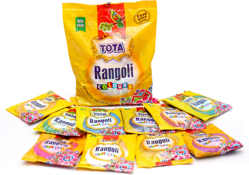 tota Tota Rangoli Holi Color Powder Pack of 10(Yellow, 1000 g)
