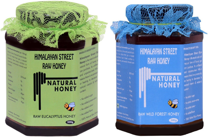 himalayan street raw honey Raw Eucalyptus Honey & Forest Honey 500g x 2 pack(1 kg)