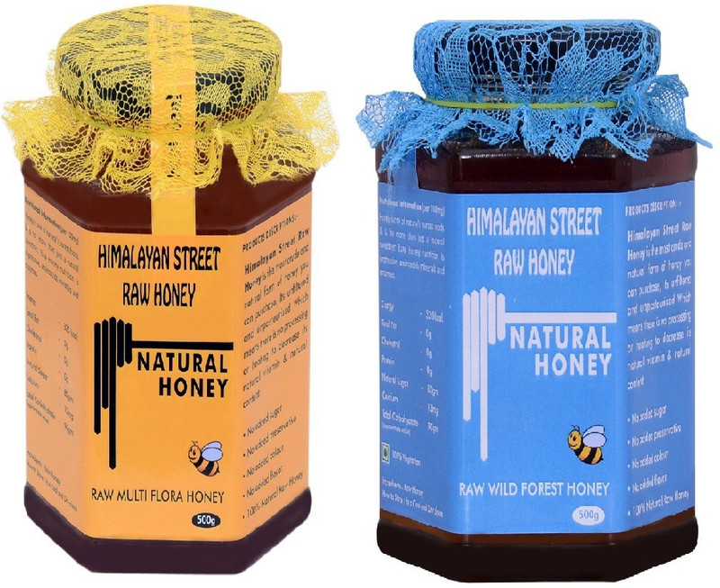 himalayan street raw honey Raw Forest Honey & Multi Flora Honey 500g x 2 pack(1 kg)