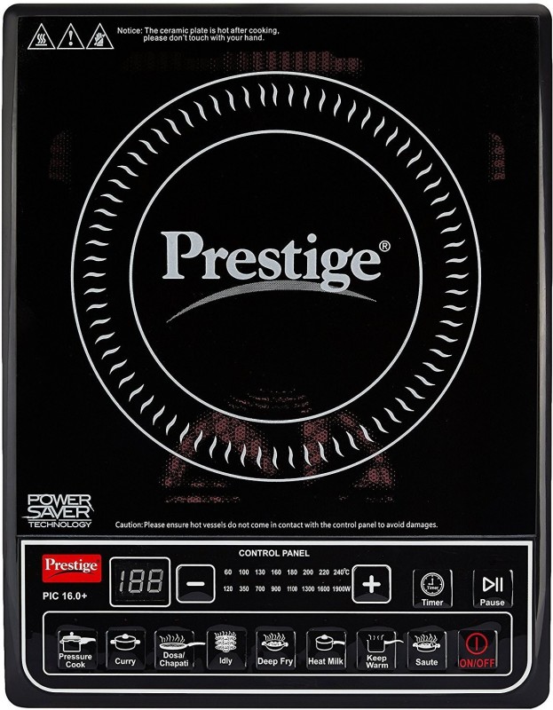 Prestige PIC 16.0 + Induction Cooktop(Black, Push Button)