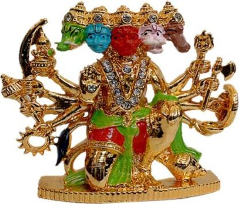 shivaye collection Hanuman Car Dashboard Status Idol Bhagwan Bajrang Bali Spiritual Decorative Showpiece  -  10 cm(Brass, Multicolor)