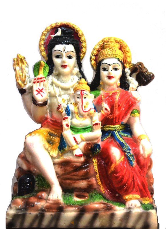 craftfry Trending Sculpture Polystone Shiv Parivar Statue Decorative Showpiece  -  16 cm(Polyresin, Brown)