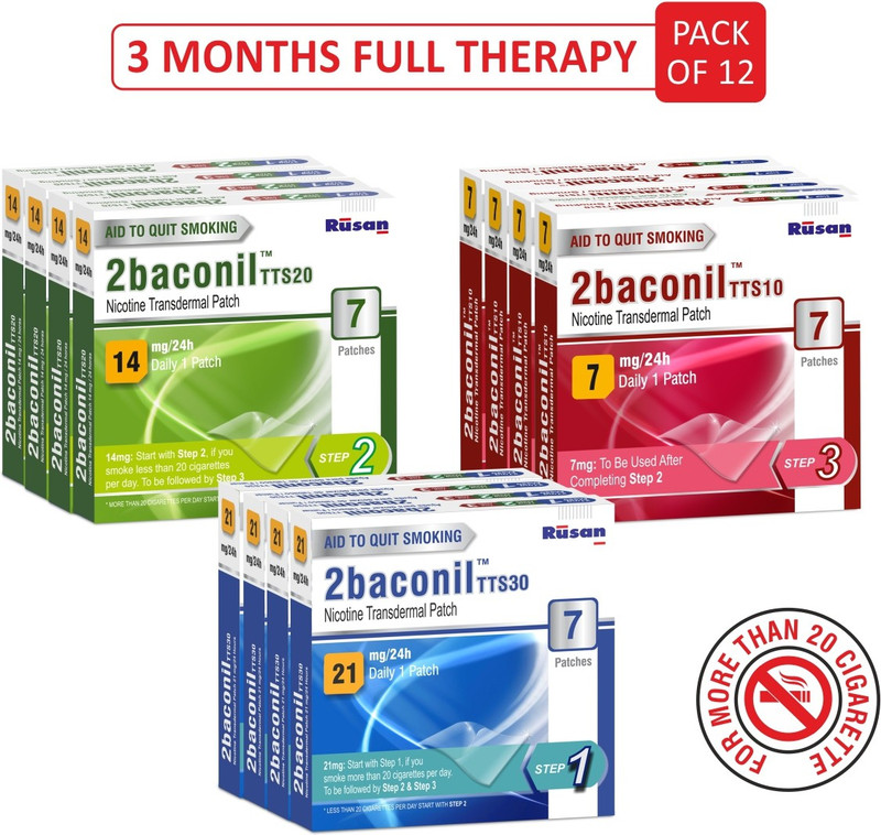 2baconil B073S4JG1F 24 hour patch Smoking Patch(Pack of 21)