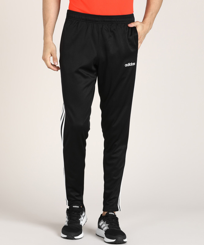 Adidas solid men's black discount track pants