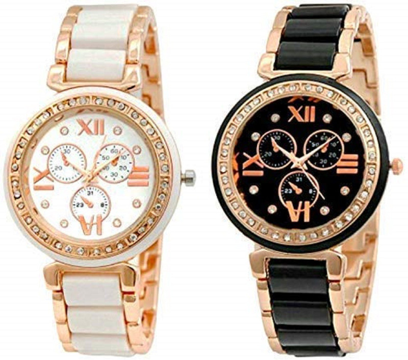 bizolo Ss-703W-703B Analog Watch  - For Girls