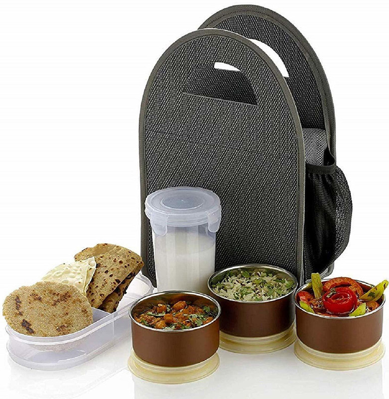 jayk enterprise lunch box with bag Waterproof Lunch Bag(Multicolor, 10 L)