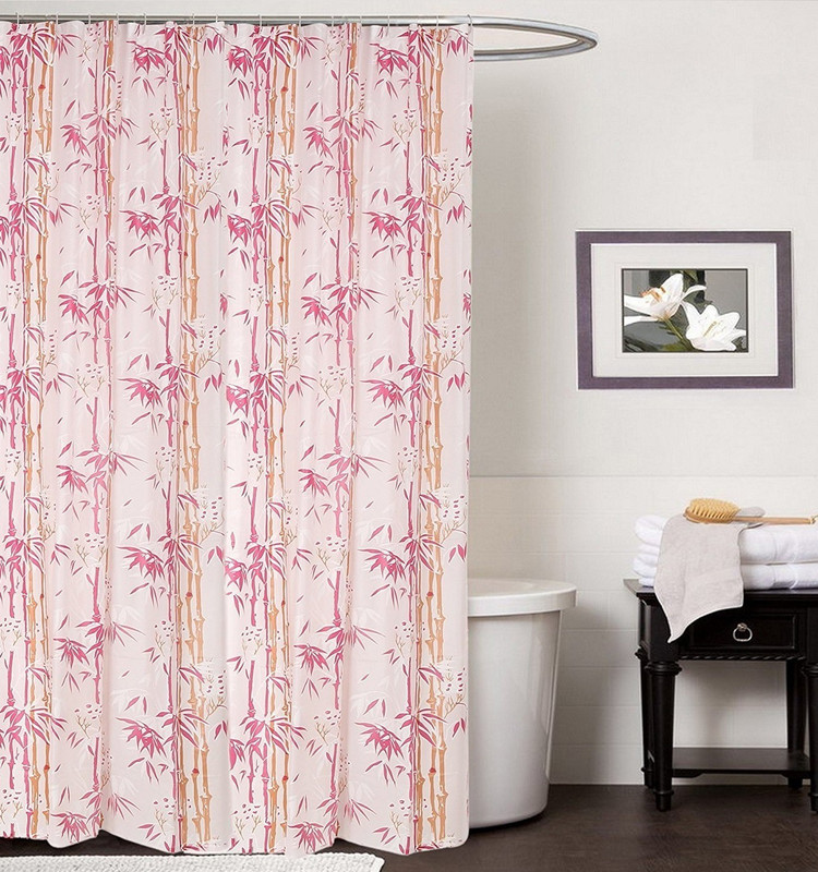 CASA FURNISHING 213 cm (7 ft) Door PVC Curtain Single Curtain(Pink, Printed)