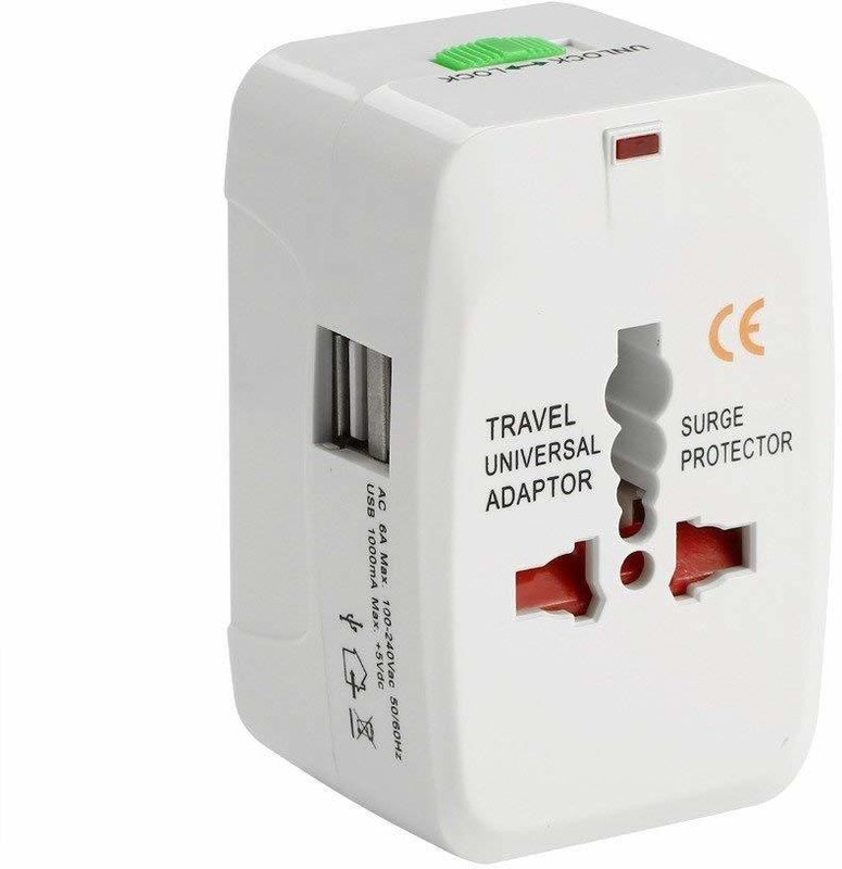 techpitara Universal World Wide Travel Charger Adapter Worldwide Adaptor(White)