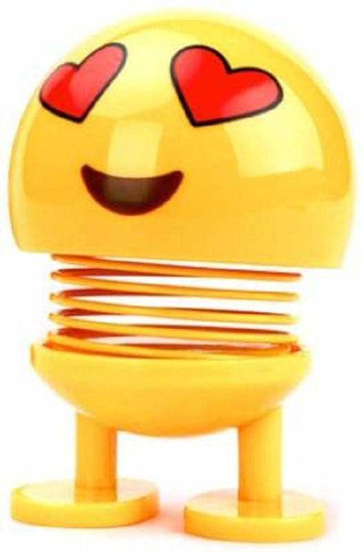 atekt Romantic Crazy Night Cute LED Light Smiley Doll Car Emoji Ornament(Yellow)