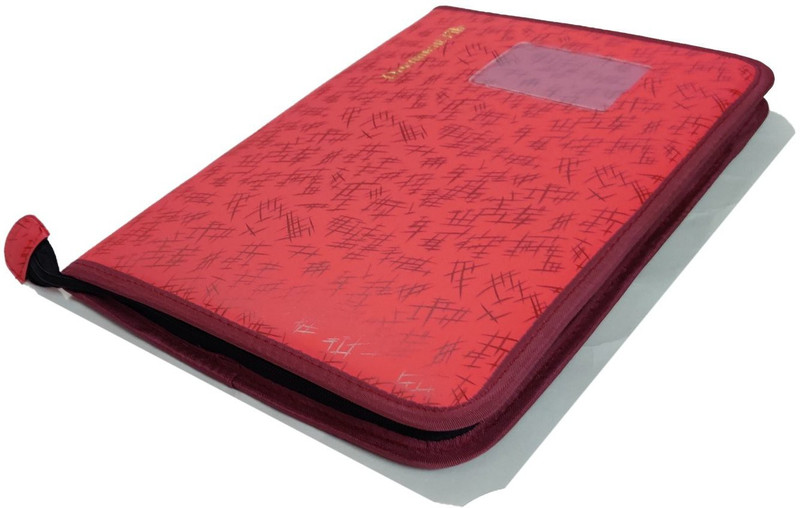 kittu Faux Leather File folder(Set Of 1, Pink)