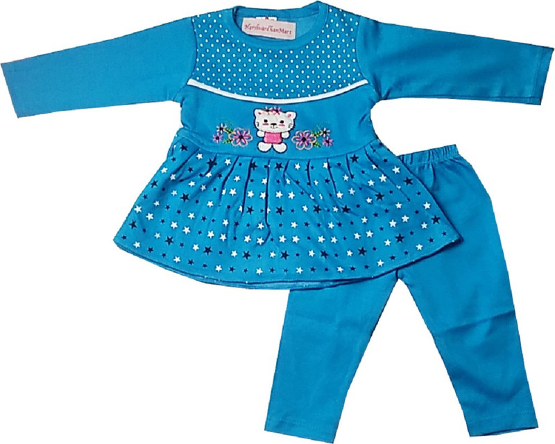 harshvardhanmart Girls Casual Dress Dress(Blue)